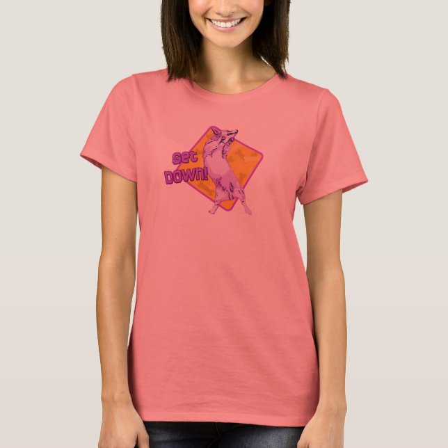 T-shirt Obéissance Obedience Corgi Apparel (Violet) (Devant)