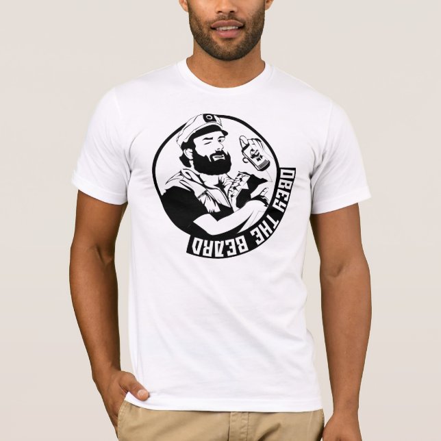 T-shirt Obéissez la pièce en t des hommes de barbe (Devant)