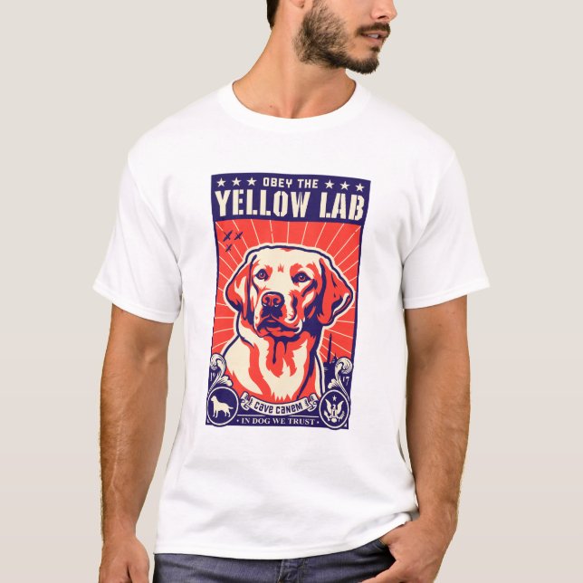 T-shirt Obéissez le laboratoire jaune ! (Devant)