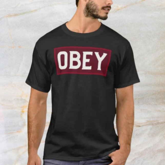 T-shirt OBEY Bold Red Box Typography Shirt (Créateur téléchargé)