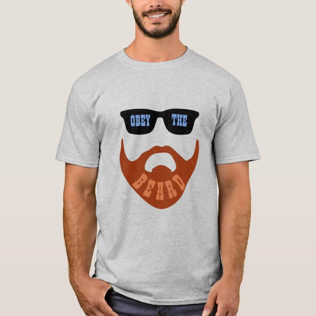 T-shirt Obey the Beard (Bleu de la Barbe Rouge) (Devant)