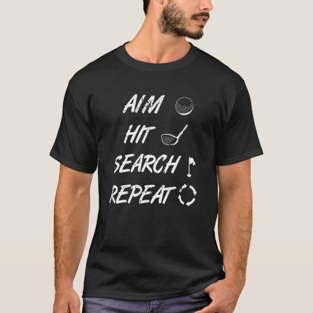 T-shirt Objectif Atteindre Recherche Répéter Golf (Devant)