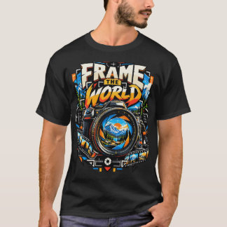 T-shirt Objectif de l'appareil photo Cadre Le Monde Photog