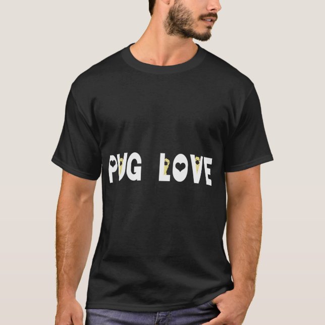 T-shirt Objectif de vie, caresser tous les pug (Devant)