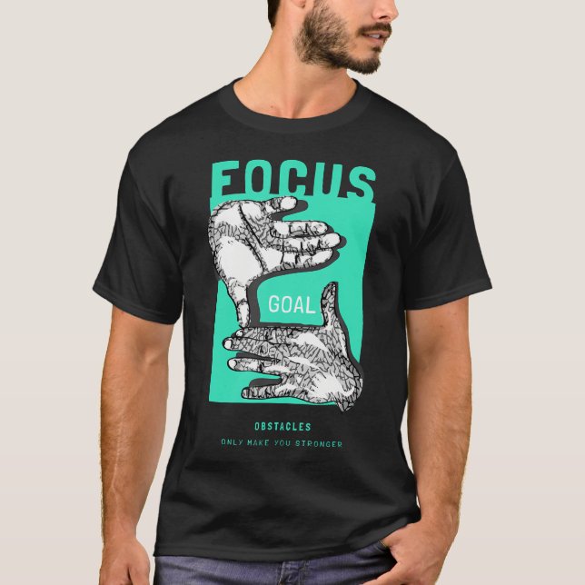 T-shirt Objectif Focus Black Green Glow 3S Matching Tee Fo (Devant)