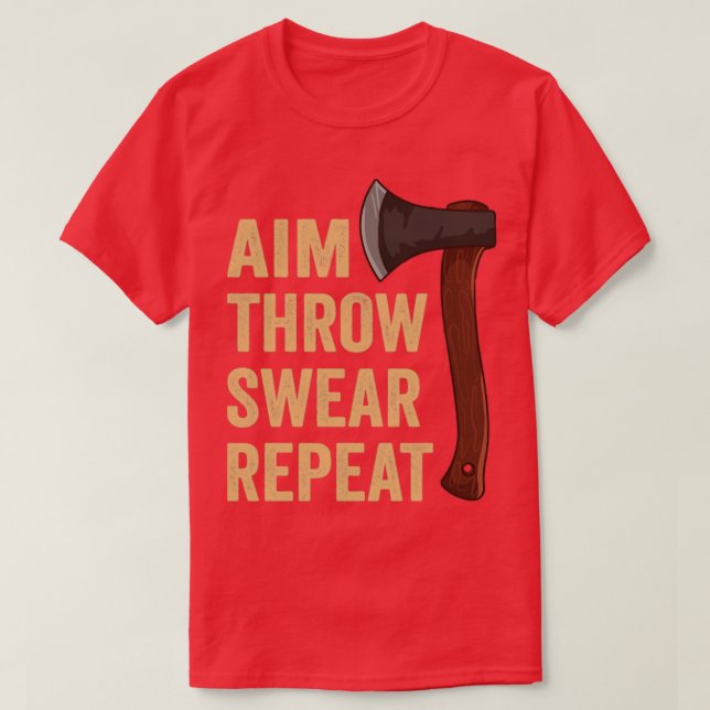 T-shirt Objectif Jeter Jouer Répéter Ax Jeter Lumberjack7 (Design devant)