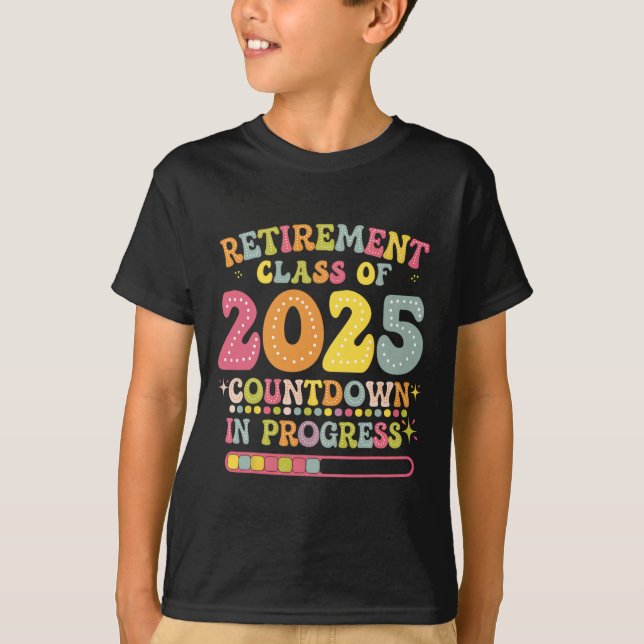 T-shirt Objectif retraite funky de 2025 Prof Countdown Loa (Devant)