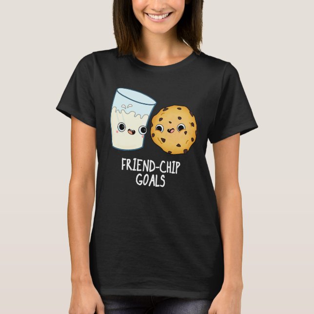 T-shirt Objectifs Ami-Chip Funny Lait Cookies Pun Dark BG (Devant)