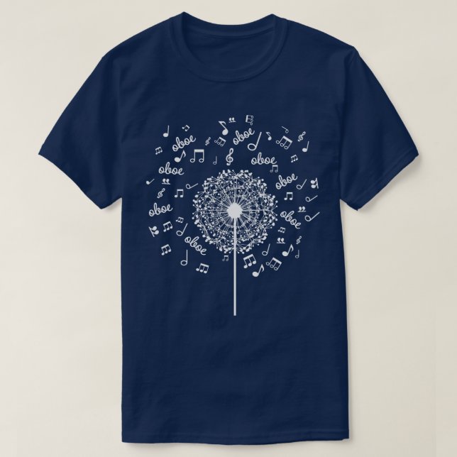 T-shirt Oboe Player Music Dandelion (Design devant)