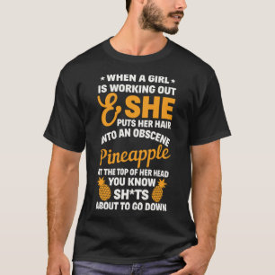 T-shirt Obscène Entraînement à l'ananas Fitness Citations 