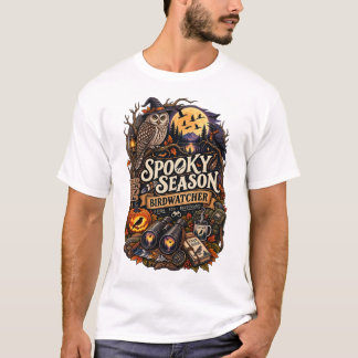 T-shirt Observateur d'oiseaux de la saison effrayante Hall