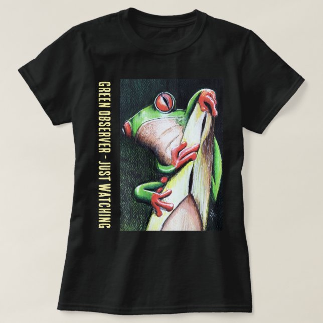 T-shirt Observateur Vert - Juste à Regarder (Design devant)