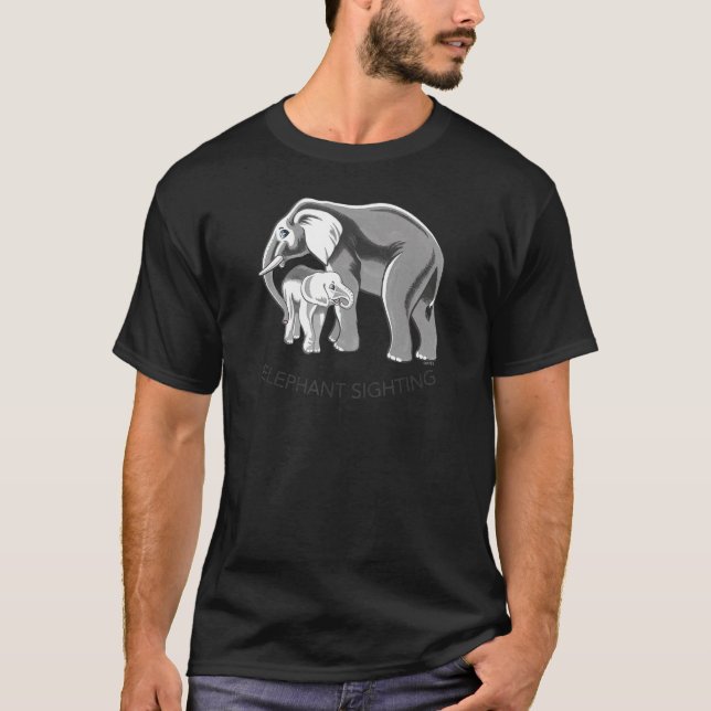 T-shirt Observation d'éléphant illustrée à la main (Devant)