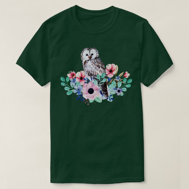 T-shirt Observation des oiseaux de chouette (Design devant)