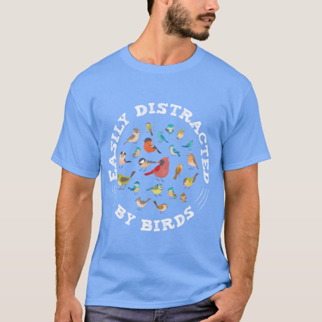 T-shirt Observation D'Oiseaux Facilement Distrait Par Oise (Devant)