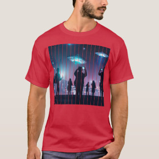 T-shirt Observation d'OVNI dans la ville amis