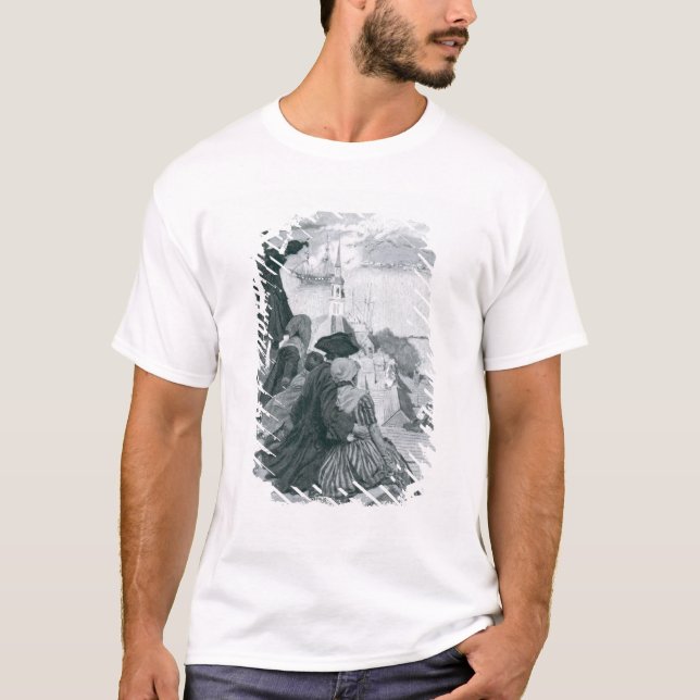 T-shirt Observation du combat à l'illustration de colline (Devant)
