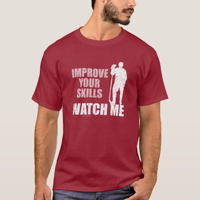 T-shirt Observez-moi (l'hockey) (Devant)