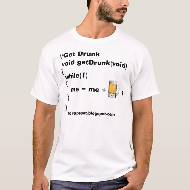 T-shirt Obtenez la bière ivre de programme (Devant)