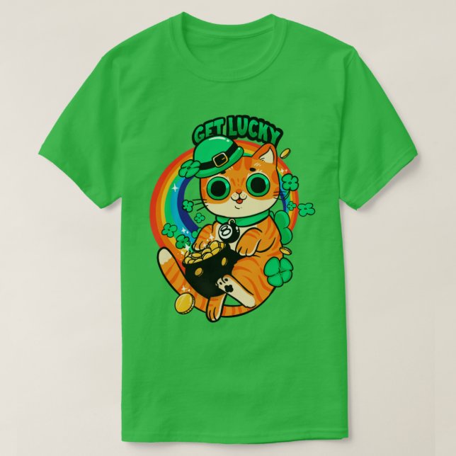 T-shirt Obtenez Lucky Cat (Design devant)
