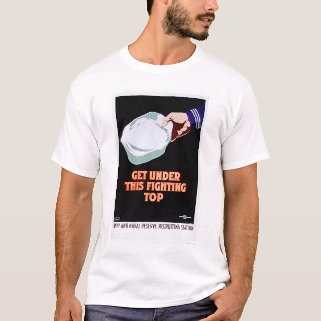 T-shirt Obtenez sous ce dessus de combat - la marine (Devant)