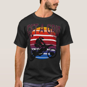 T-shirt Obtenez Un Moteur Grip X Dirt Bike Retro Sunset Ar