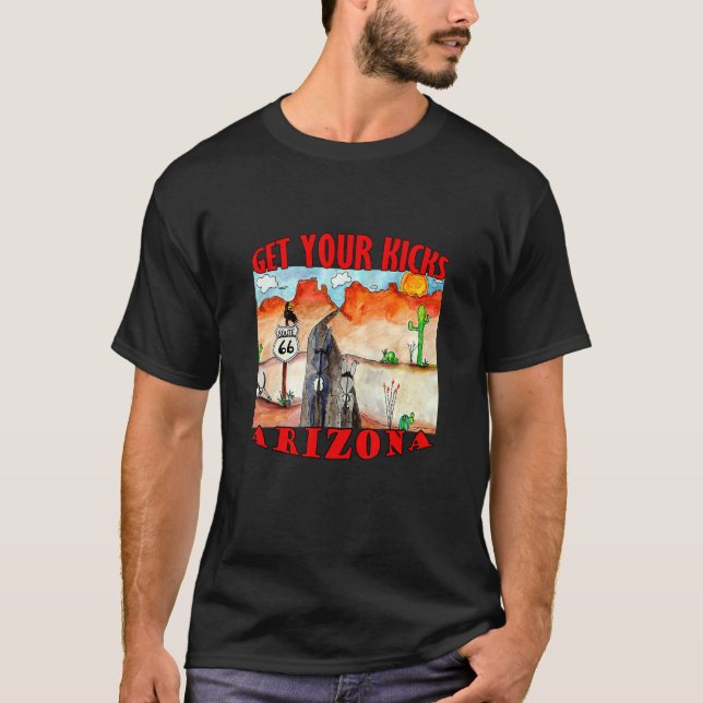T-shirt Obtenez Vos Kicks Arizona Route 66 Donkeys (Devant)