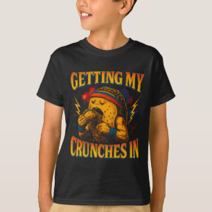 T-shirt Obtenir des crunchs dans un entraînement de gym dr