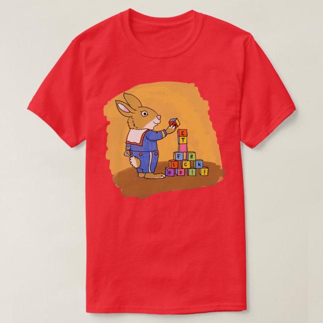 T-shirt Obtenir du lapin piqué (Design devant)