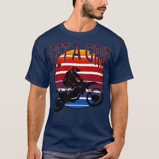T-shirt Obtenir Grip Dirt Vélo Retro Sunset Art