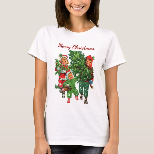 T-shirt Obtenir l'arbre de Noël (Devant)