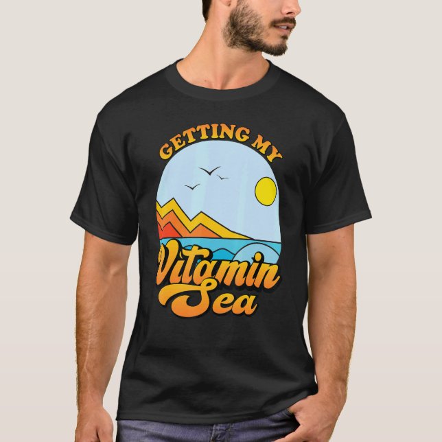 T-shirt Obtenir ma vitamine Sea Beach Famille de vacances  (Devant)