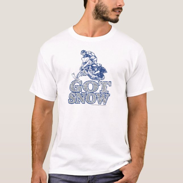 T-shirt Obtenir-Neige-Affligé-GreyBlu (Devant)