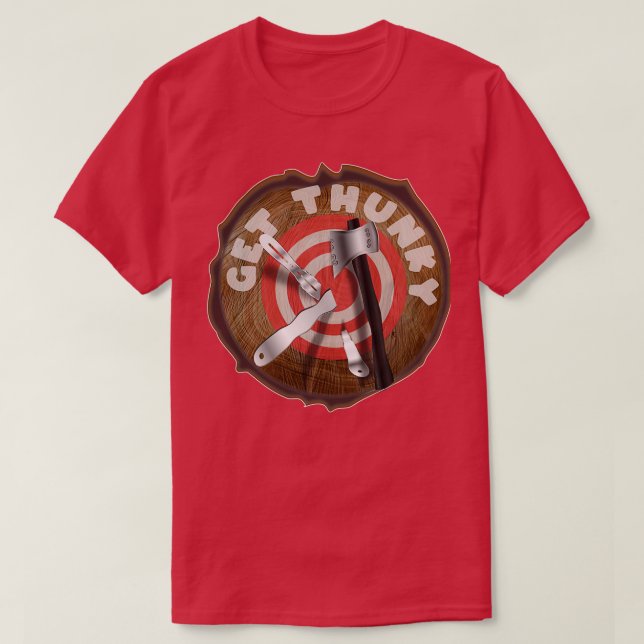 T-shirt OBTENIR THUNKY Tree Stump empalement cible (Design devant)