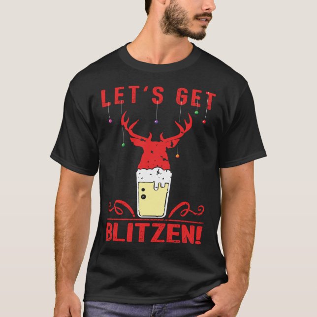 T-shirt Obtenons Blitzen Festive Noël Chasse & Abee (Devant)
