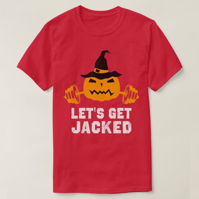 T-shirt Obtenons Jacked Gym Poids Halloween Pumpki (Design devant)