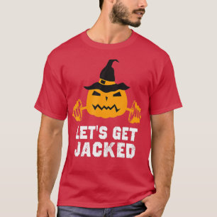 T-shirt Obtenons Jacked Gym Poids Halloween Pumpki