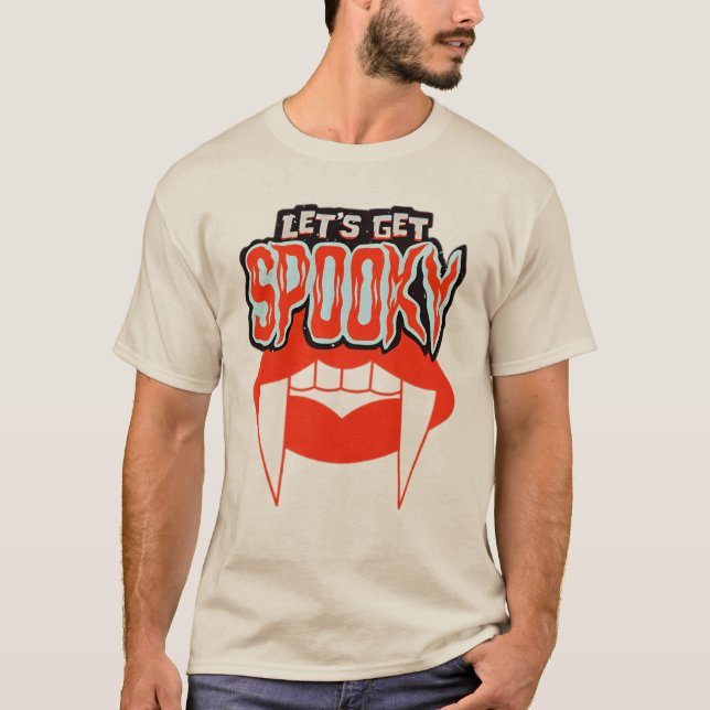 T-shirt Obtenons un design Éffrayant Vampire Fangs Hallowe (Devant)