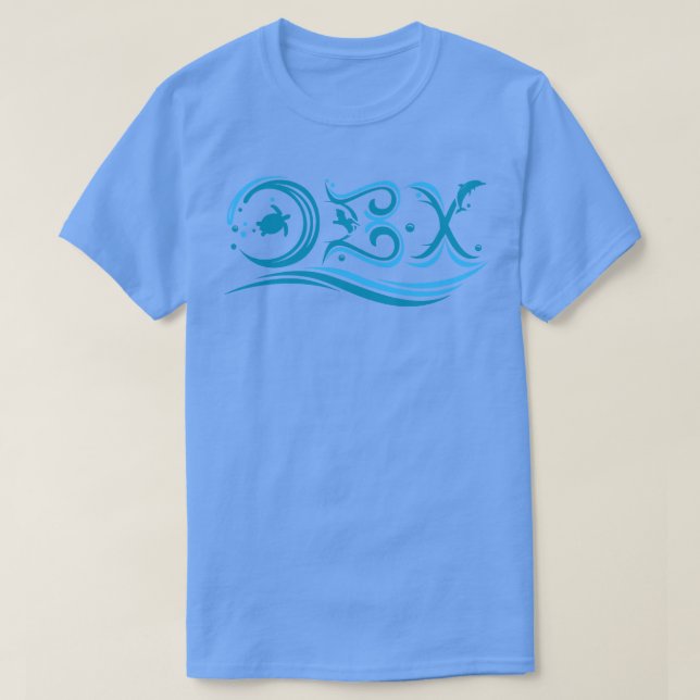 T-shirt OBX Bancs extérieurs Vagues en Caroline du Nord (Design devant)