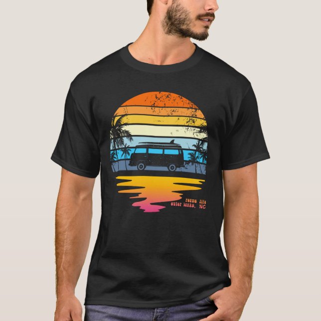 T-shirt OBX Outer Banks North Carolina Retro Pogue Life (Devant)