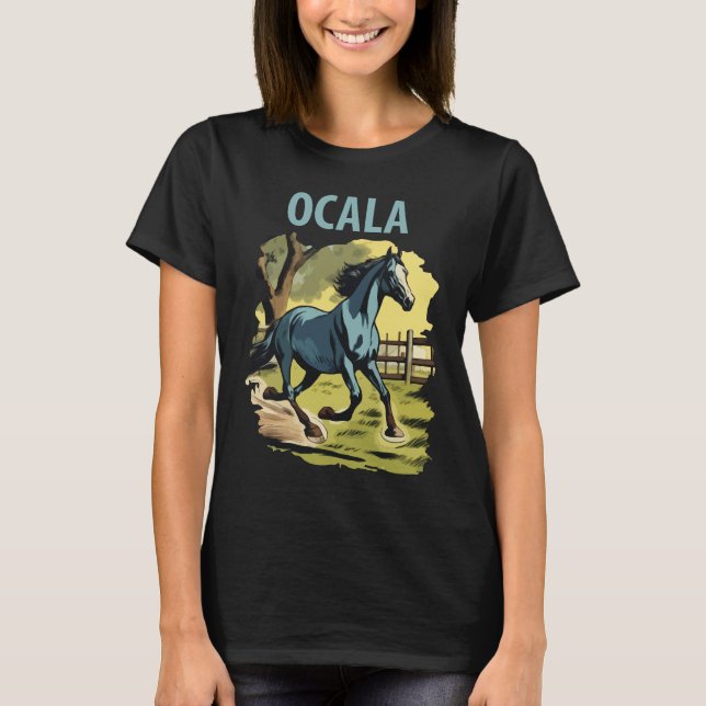 T-shirt Ocala Floride Pays du Cheval Voyage Rétro (Devant)