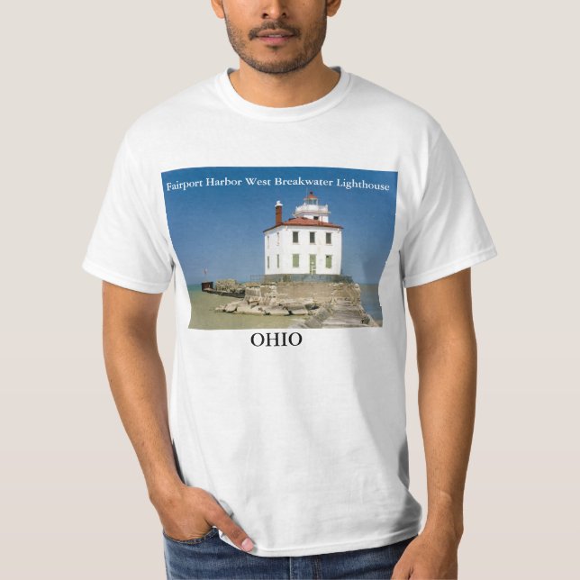 T-shirt occidental de phare de brise-lames de port (Devant)