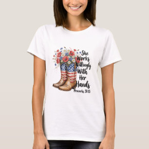 T-shirt Occidentale chrétienne cow-girl florale
