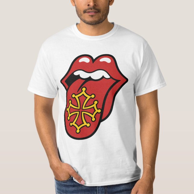 T-shirt Occitanie Rock Tongue - Croix Occitane  (Devant)