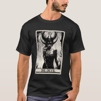 T-shirt Occult Dark Horror La Devil Tarot Card
