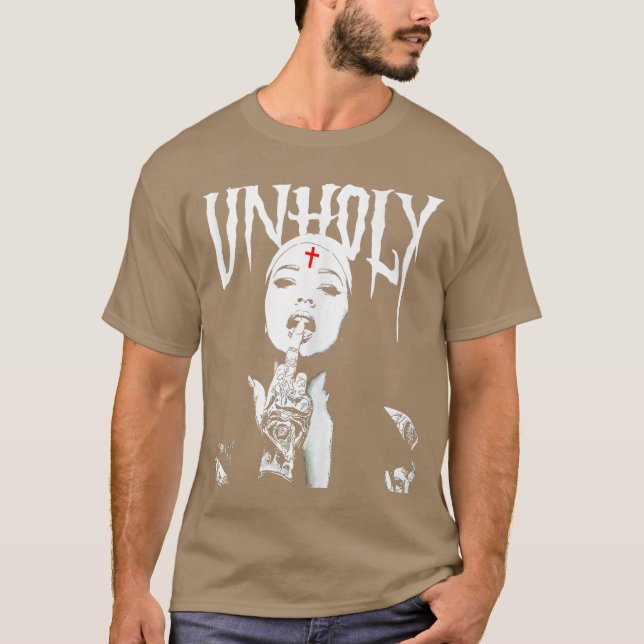 T-shirt Occult Gothic Dark Satanic Nunattoos Unholy Nun Ho (Devant)