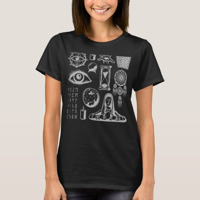 T-shirt Occult Magic All Seeing Eye Witchcraft Crystal Dre (Devant)