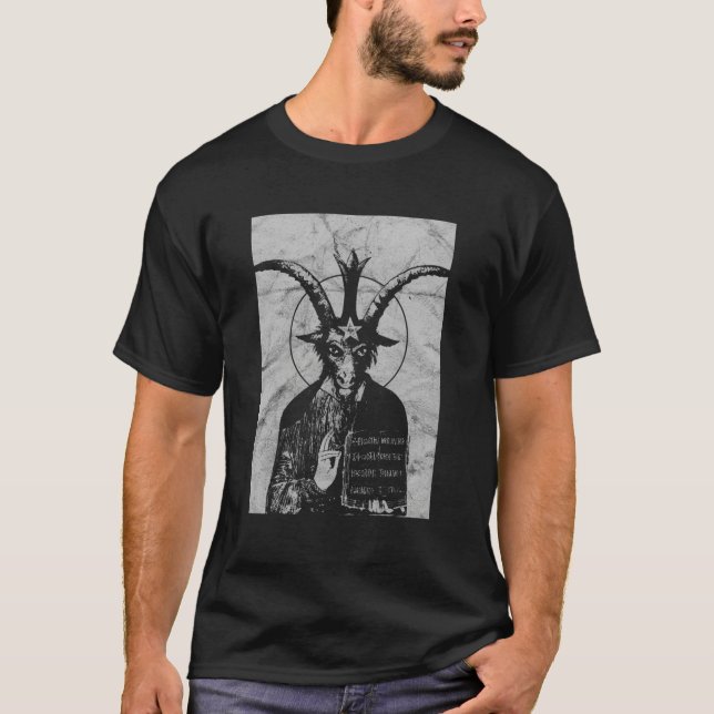 T-shirt Occulte Baphomet Gothique Grunge Satan Devil Black (Devant)