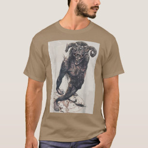 T-shirt occulte Diablo Scared Grunge Art pentagram