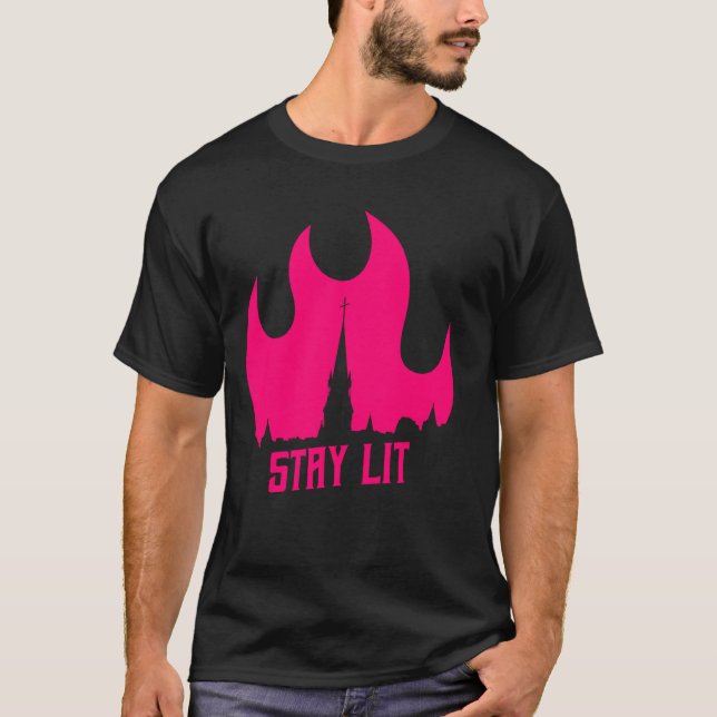 T-shirt Occulte Wiccan Witchcraft Burning Church Esoteric  (Devant)